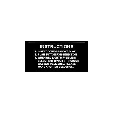 Dixie Narco Instruction Decal