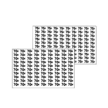 Automatic Products price labels sheet 70-75 cents (NEW)