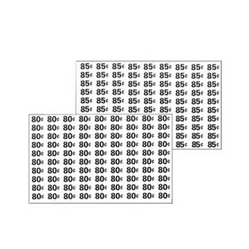 Automatic Products price labels sheet 80-85 cents (NEW)