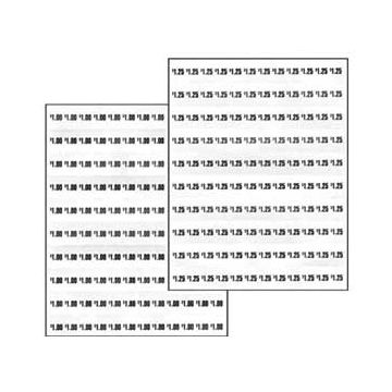 Dixie Narco Model 5591 price labels sheet 1.00-1.25 cents