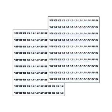 Dixie Narco Model 5591 price labels sheet 1.50-1.75 cents