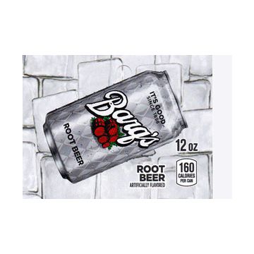 Barqs Root Beer on ice medium size flavor strip