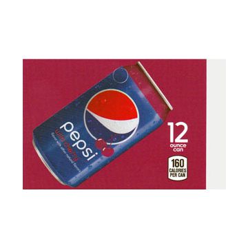 Wild Cherry Pepsi Cola on ice medium size flavor strip