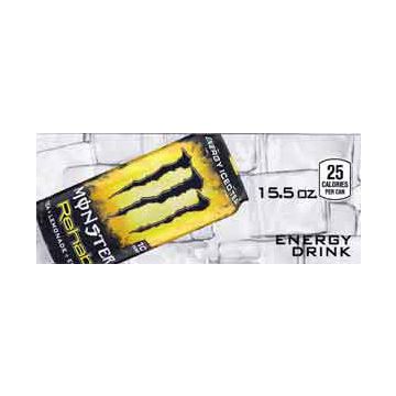 Monster Energy Rehab Lemonade can on ice small size flavor strip