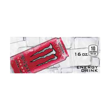 Monster Energy Rehab Ultra Red can on ice small size flavor strip