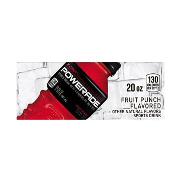 Powerade Fruit Punch small size 20 oz bottle flavor strip