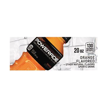 Powerade Orange small size 20 oz bottle flavor strip