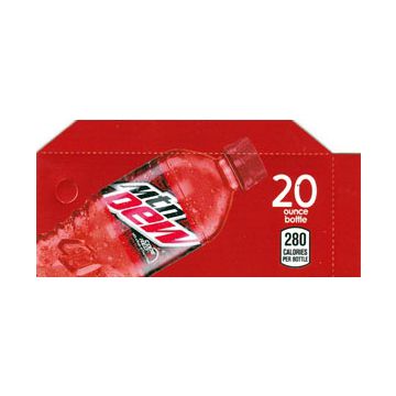 Mtn Dew Code Red small size 20oz bottle flavor strip