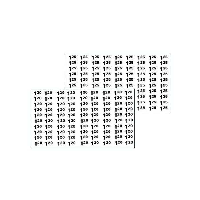 Automatic Products price labels sheet $1.20-$1.25