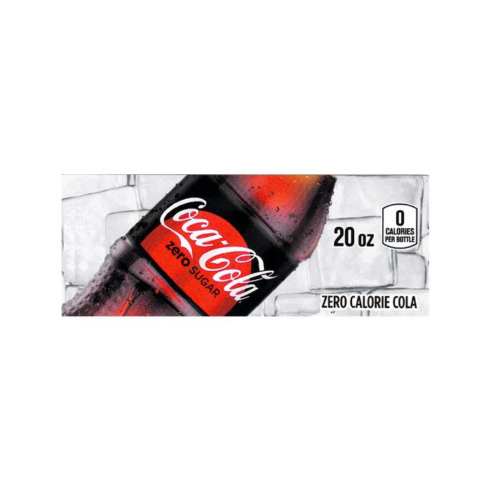 Coca Cola Zero small size 20oz bottle flavor strip