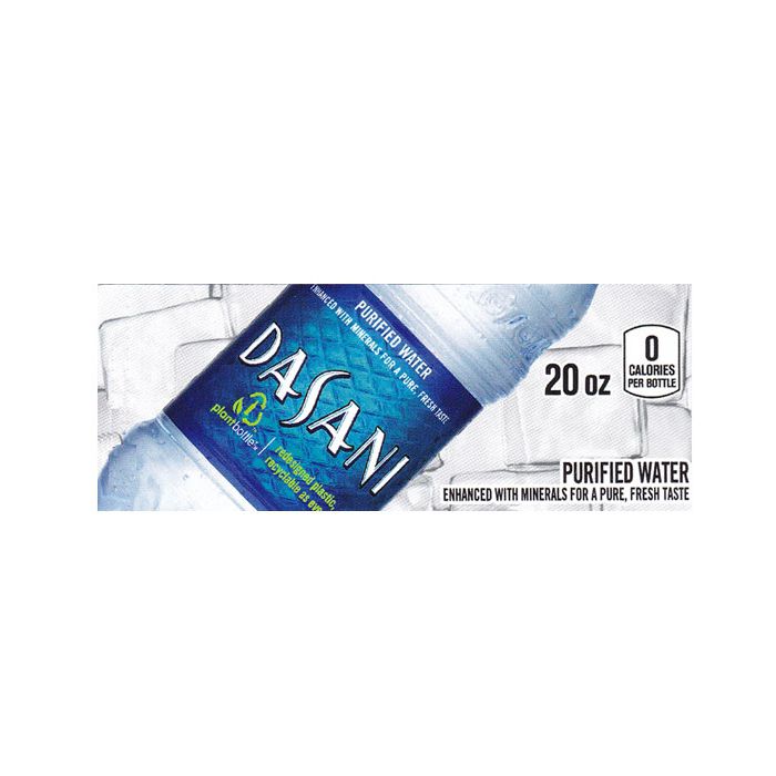 Dasani Water small size 20oz bottle flavor strip