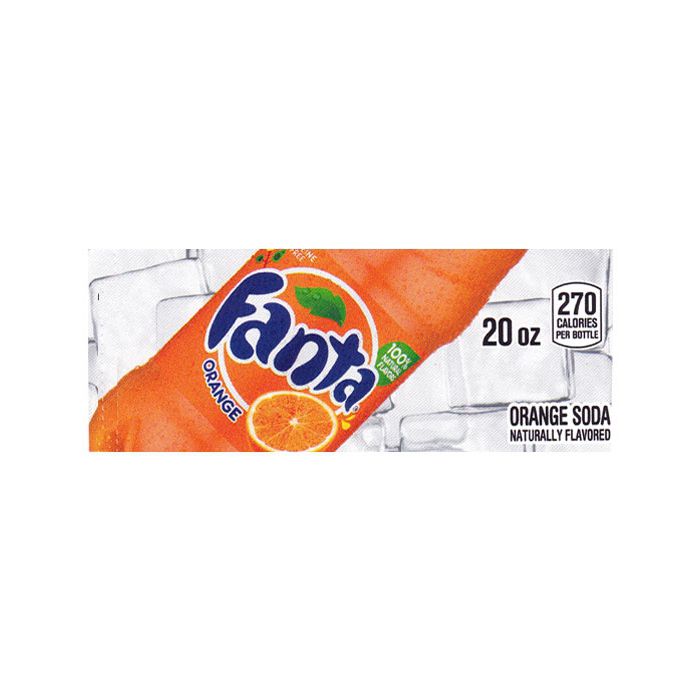 Fanta Orange small size 20 oz bottle flavor strip