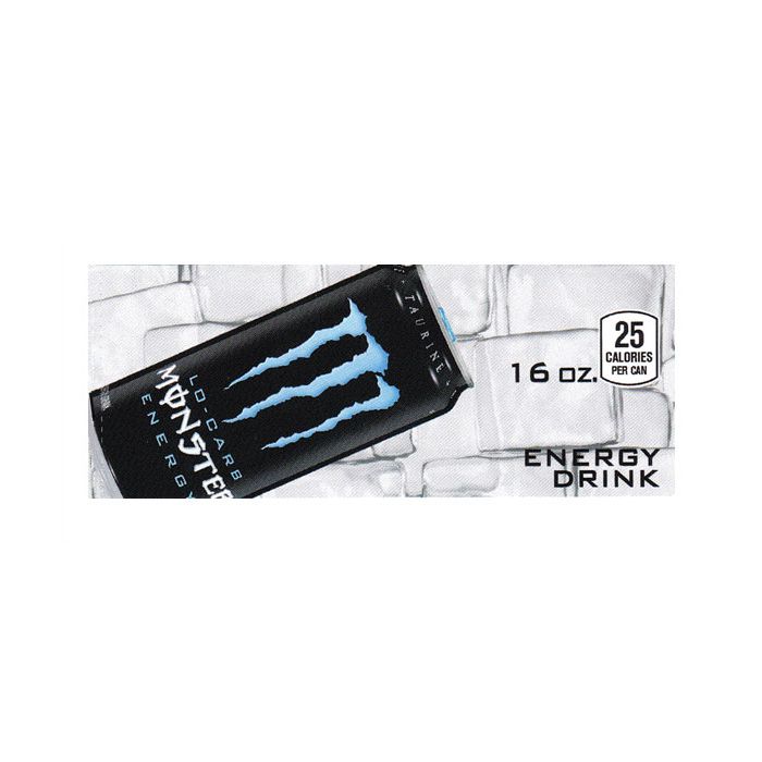 Monster Energy lo carb can on ice small size flavor strip