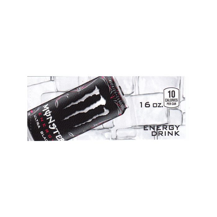 Monster Energy Ultra Black can on ice small size flavor strip