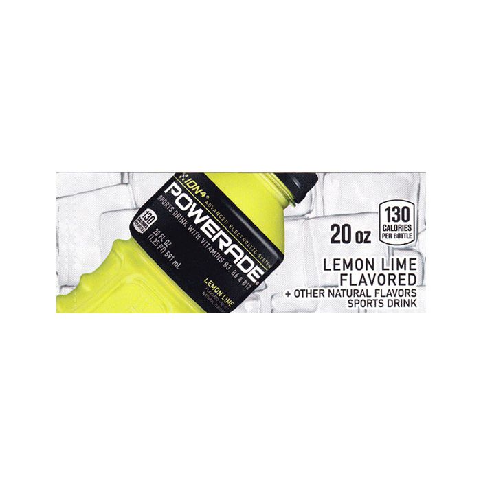 Powerade Lemon Lime small size 20 oz bottle flavor strip