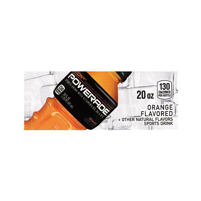 Powerade Orange small size 20 oz bottle flavor strip