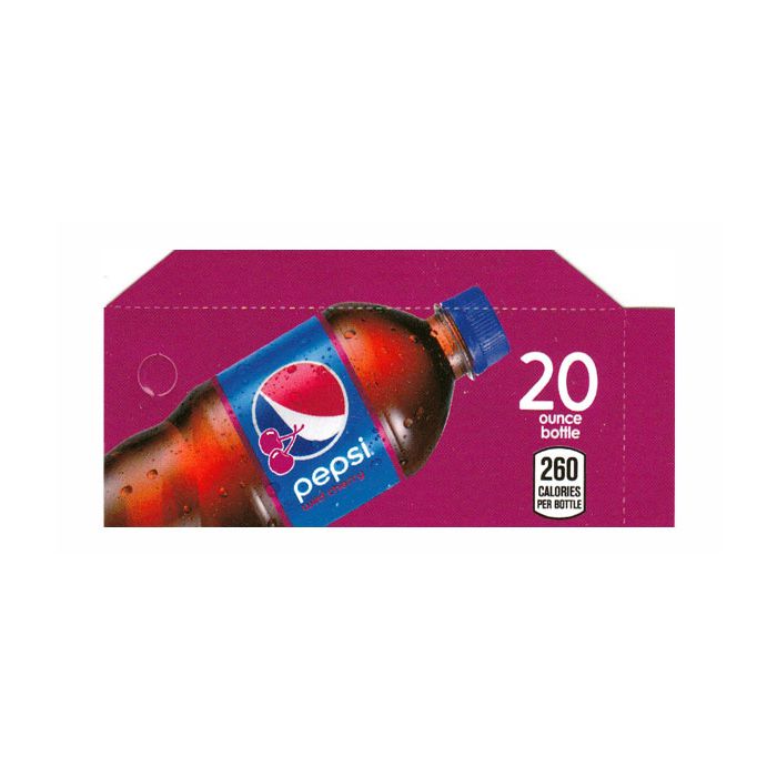 Wild Cherry Pepsi Cola small size 20oz bottle flavor strip
