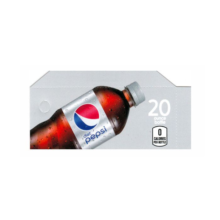 Diet Pepsi Cola small size 20oz bottle flavor strip