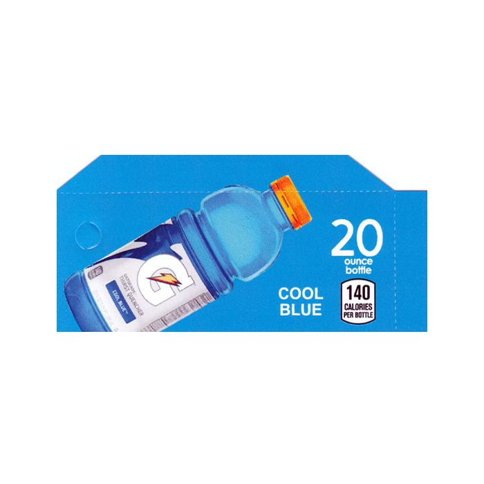 Gatorade Cool Blue small size 20oz bottle flavor strip