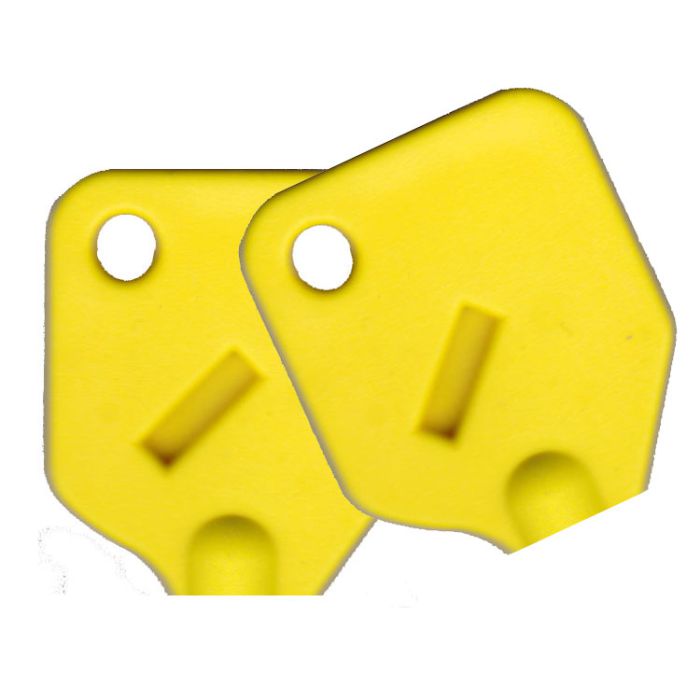 Large Yellow Key Covers For Tubular Keys - 2 Covers