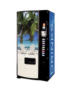 Dixie Narco Model 600E 12oz Can Machine - Beach Scene