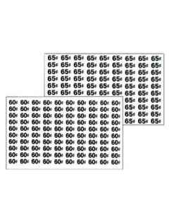 Automatic Products price labels sheet 60-65 cents (NEW)