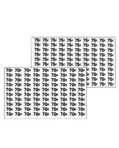 Automatic Products price labels sheet 70-75 cents (NEW)