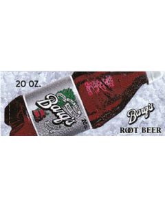 Barq's Root Beer small size 20oz bottle flavor strip