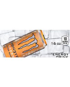 Monster Energy Ultra Sunrise can on ice small size 16 oz can flavor strip
