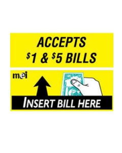 Mars Validator Snack Face Style Decal $1-$5 and Insert Bill