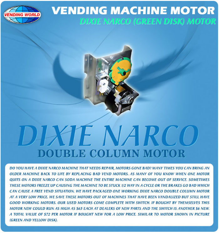 Dixie Narco Double Column Yellow/Green Disk