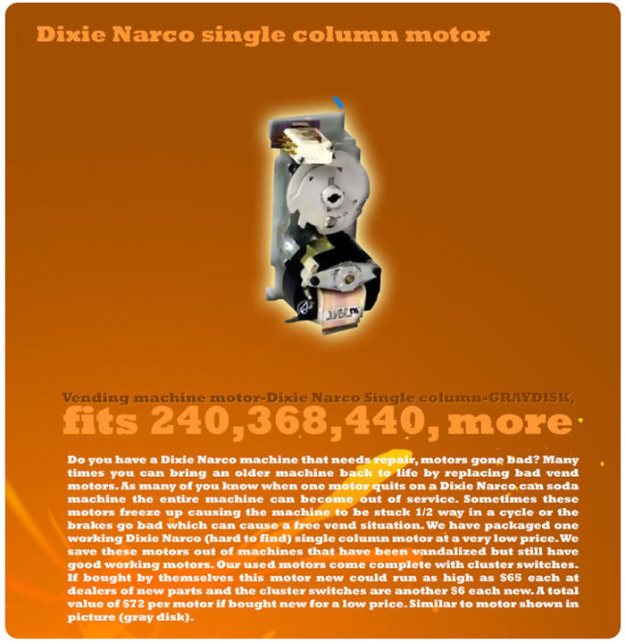 Dixie Narco Early Single Column Grey Disk